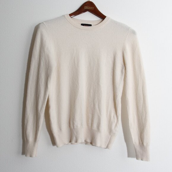 Quince 100% Mongolian Cashmere Crewneck Sweater Ivory Long Sleeve Size Small - Picture 2 of 13